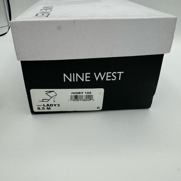 Nine West 8.5 Lady 3 Strappy Ankle Wrap Studded Thong Heel Sandals NIB - Picture 8 of 8